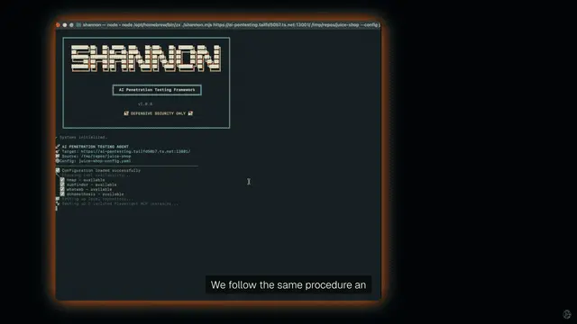 Shannon AI pentester running against a web application