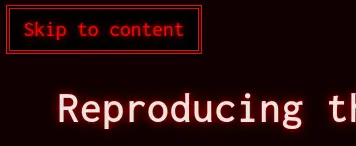 The skip to content link visible in the top left corner of the page after pressing Tab